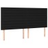 Cabecero con luces LED tela negro 180x5x118/128