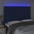 Cabecero con luces LED tela azul 144x5x118/128