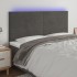 Cabecero con luces LED terciopelo gris oscuro 160x5x118/128