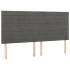 Cabecero con luces LED terciopelo gris oscuro 160x5x118/128