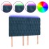 Cabecero con luces LED terciopelo azul oscuro 160x7x118/128