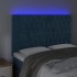 Cabecero con luces LED terciopelo azul oscuro 160x7x118/128