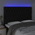 Cabecero con luces LED tela negro 144x7x118/128
