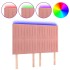 Cabecero con luces LED terciopelo rosa 144x5x118/128