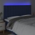 Cabecero con luces LED tela azul 160x5x118/128