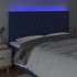Cabecero con luces LED tela azul 200x7x118/128