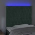 Cabecero con luces LED terciopelo verde oscuro 100x7x118/128