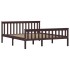 Estructura de cama madera maciza pino marrón oscuro 160x200