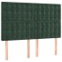 Cabecero con luces LED terciopelo verde oscuro 144x5x118/128