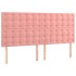 Cabecero con luces LED terciopelo rosa 180x5x118/128