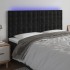 Cabecero con luces LED terciopelo negro 160x5x118/128