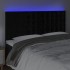 Cabecero con luces LED terciopelo negro 160x5x118/128