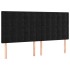Cabecero con luces LED terciopelo negro 160x5x118/128