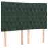Cabecero con luces LED terciopelo verde oscuro 144x7x118/128