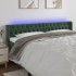 Cabecero con LED de terciopelo verde oscuro 183x16x78/88