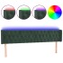 Cabecero con LED de terciopelo verde oscuro 183x16x78/88