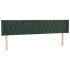 Cabecero con LED de terciopelo verde oscuro 183x16x78/88