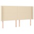 Cabecero con LED de tela color crema 163x16x118/128