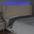 Cabecero con LED de tela color crema 163x16x118/128