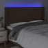 Cabecero con LED de tela marrón oscuro 183x16x118/128