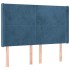 Cabecero con LED de terciopelo azul oscuro 147x16x118/128