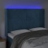 Cabecero con LED de terciopelo azul oscuro 147x16x118/128