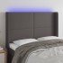 Cabecero con LED cuero sintético gris