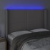 Cabecero con LED cuero sintético gris