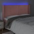 Cabecero con LED de terciopelo rosa 163x16x118/128