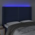 Cabecero con LED de tela azul 147x16x118/128