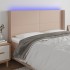 Cabecero con LED cuero sintético capuchino