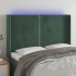 Cabecero con LED de terciopelo verde oscuro 147x16x118/128
