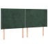 Cabecero con LED de terciopelo verde oscuro 183x16x118/128