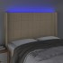Cabecero con LED de tela color crema 147x16x118/128