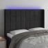 Cabecero con LED de terciopelo negro 147x16x118/128
