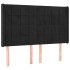 Cabecero con LED de terciopelo negro 147x16x118/128