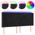 Cabecero con LED de terciopelo negro 203x16x118/128