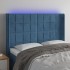 Cabecero con LED de terciopelo azul oscuro 147x16x118/128