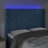 Cabecero con LED de terciopelo azul oscuro 147x16x118/128