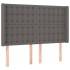 Cabecero con LED cuero sintético gris