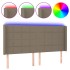 Cabecero con LED de tela gris taupe 163x16x118/128