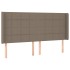 Cabecero con LED de tela gris taupe 163x16x118/128