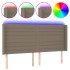 Cabecero con LED de tela gris taupe 183x16x118/128