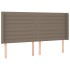 Cabecero con LED de tela gris taupe 183x16x118/128