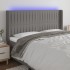 Cabecero con LED de tela gris oscuro 183x16x118/128
