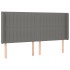 Cabecero con LED de tela gris oscuro 183x16x118/128