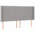 Cabecero con LED de tela gris claro 163x16x118/128
