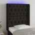 Cabecero con LED de tela negro 83x16x118/128
