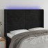 Cabecero con LED de terciopelo negro 147x16x118/128