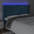 Cabecero con LED de terciopelo azul oscuro 183x16x118/128